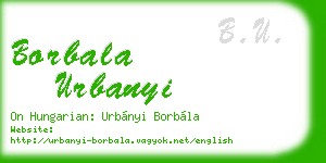 borbala urbanyi business card